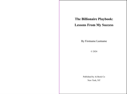 The Billionaire Playbook (Personalizable Hardcover)