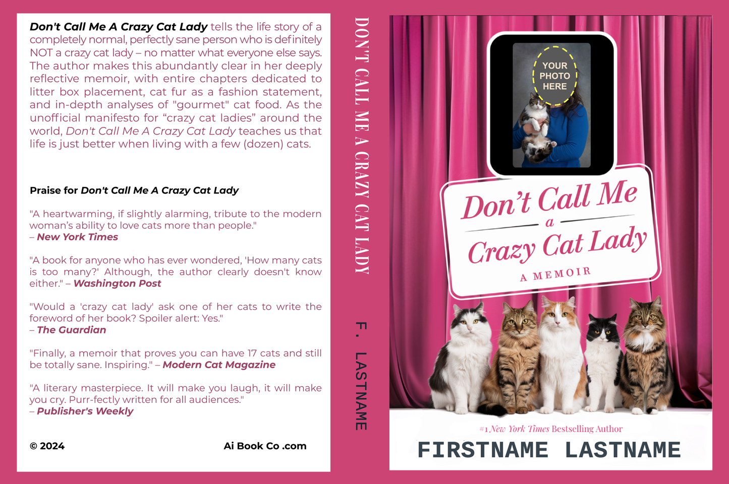 Don't Call Me A Crazy Cat Lady (Personalizable Hardcover)