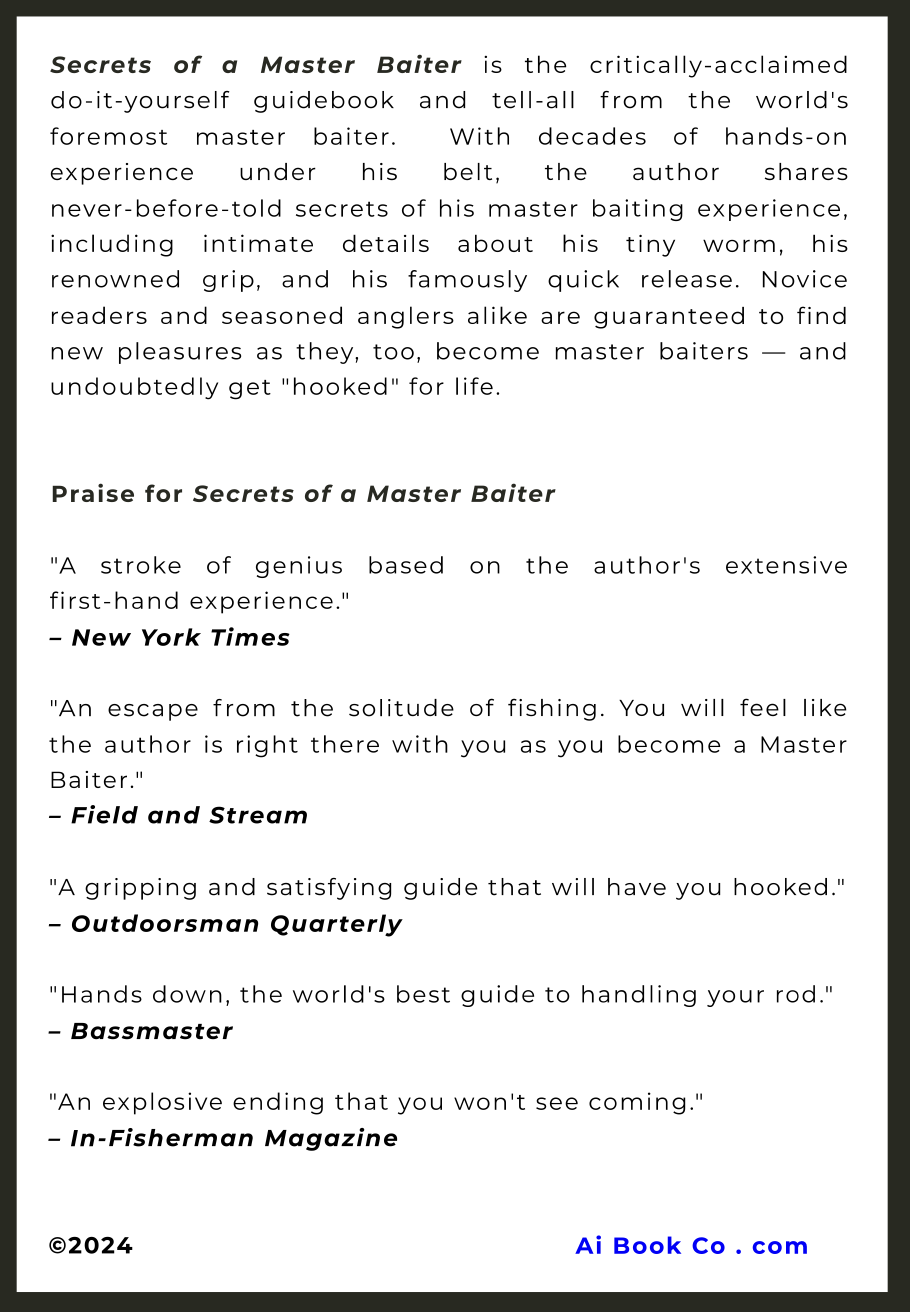 Secrets Of A Master Baiter (Personalizable Hardcover)