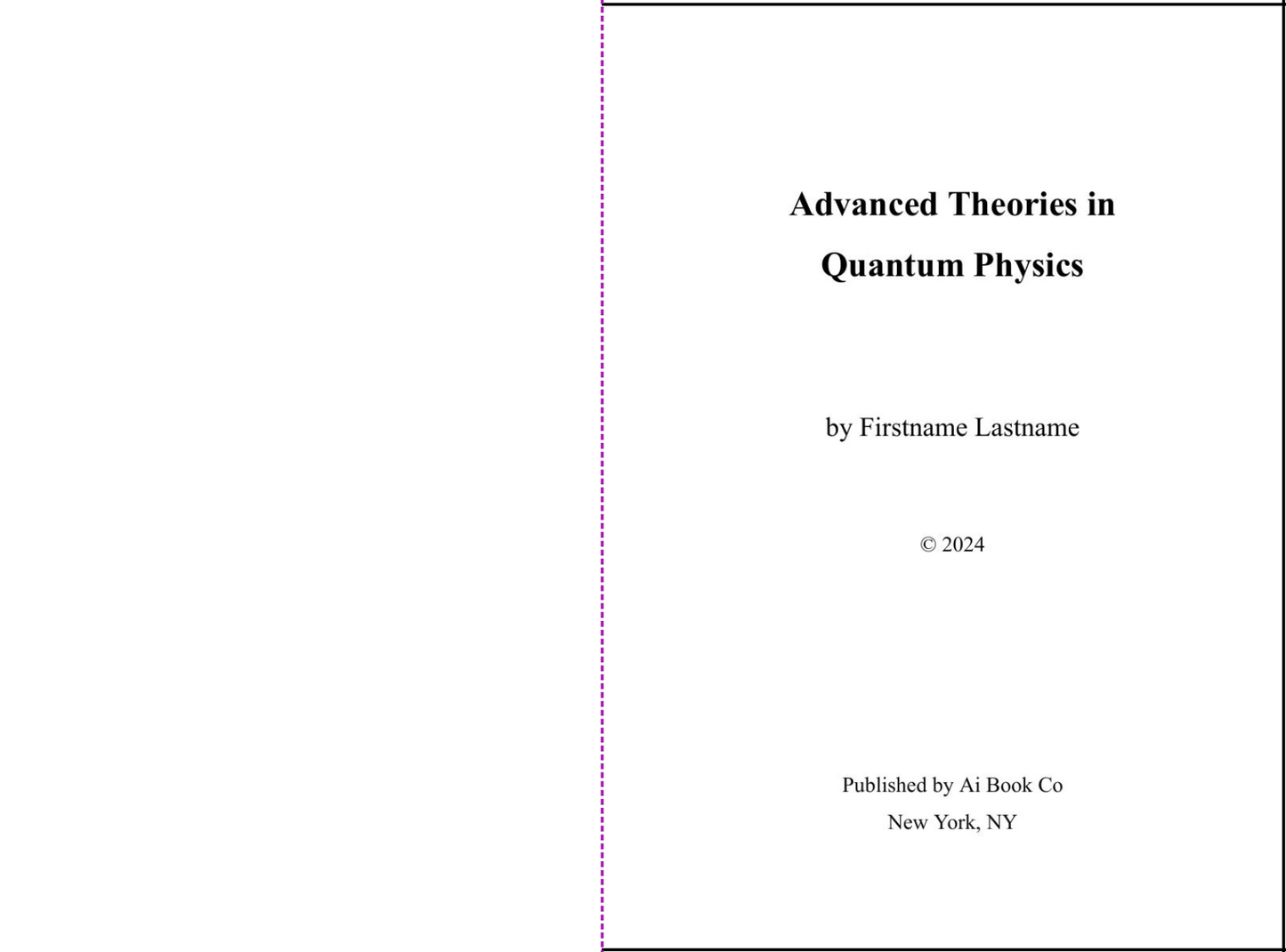 Advanced Theories in Quantum Physics (Personalizable Hardcover)